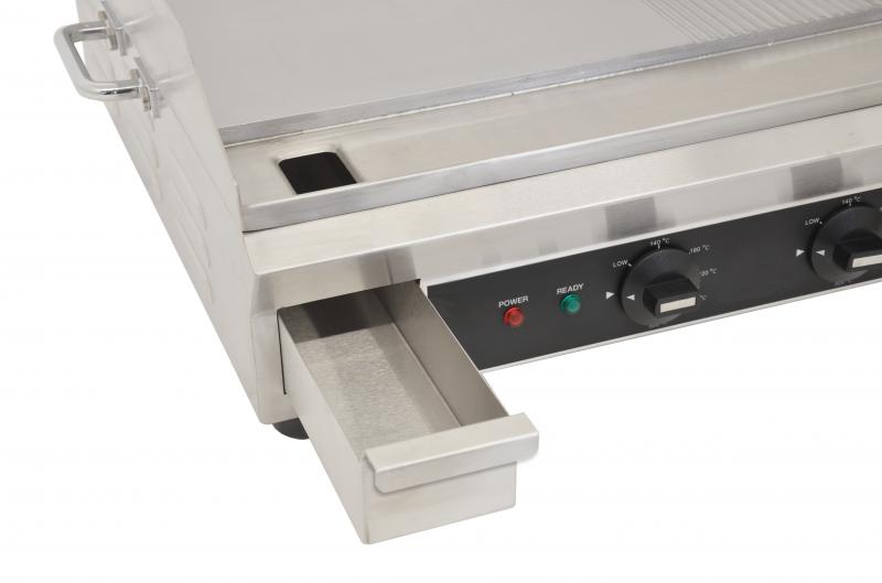 Stainless Steel Griddle with Half-Smooth and Half-Ribbed Surface